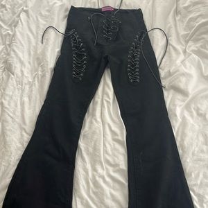 Black flare pants